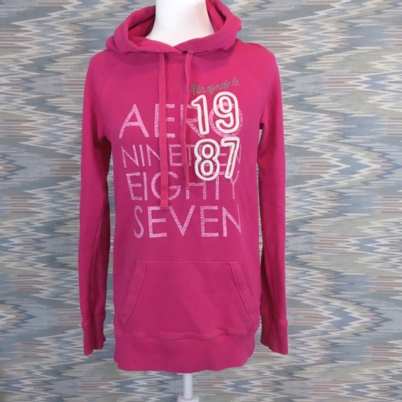 Aeropostale Tops | Aeropostale Fleece Sweatshirt Hoodie Pink Size M | Poshmark